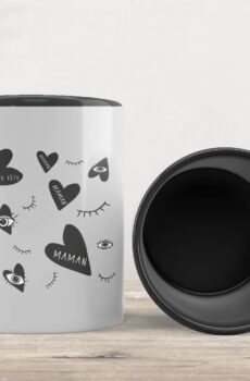 Tasse bicolore noir Coeur