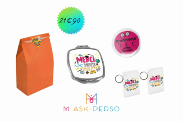 Lot merci maîtresse porte clés, badge, miroir