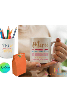Lot merci maîtresse mug et pot de crayons
