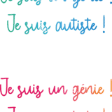 Idée pour cadeau autiste : Trousse "je suis un génie je suis autiste" (bleu) – Image 2