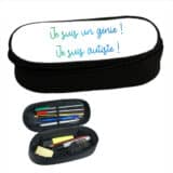 Idée pour cadeau autiste : Trousse "je suis un génie je suis autiste" (bleu)