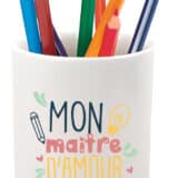 Cadeau personnalisable de merci maître : Pot de crayon "mon maître d'amour"