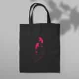 Tote bag personnalisé musique : écouteurs roses