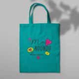 Cadeau personnalisable pour merci nounou : tote bag turquoise "ma nounou d'amour"