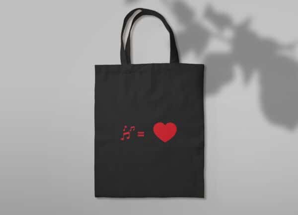 Sac en toile noir l'amour de la musique