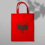 Sac en toile rouge foule qui danse