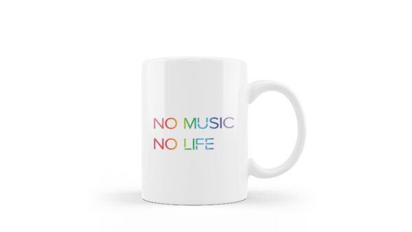 Tasse no music no life en couleurs
