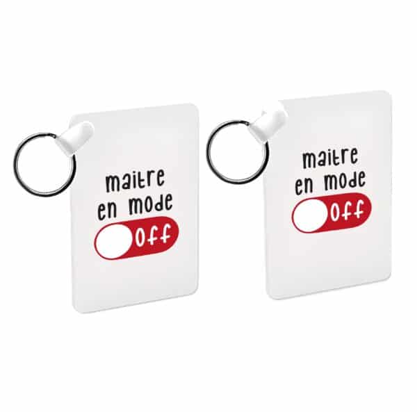 Objet personnalisable de merci maître : Porte-clé "maître en mode off"