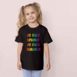 Cadeau personnalisé TSA : T-Shirt noir "Je suis unique, je suis autiste"