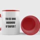 Cadeau personnalisable nounou : mug "tu es une nounou d'enfer"