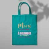 Totebag turquoise : Merci mon AVS chérie