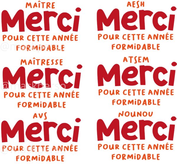 Sac en toile merci maîtresse – Image 2