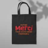 Objet personnalisable merci de maître : Sac en toile merci maître