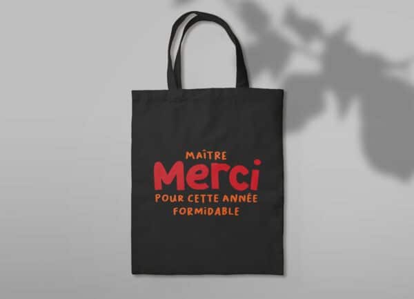 Objet personnalisable merci de maître : Sac en toile merci maître