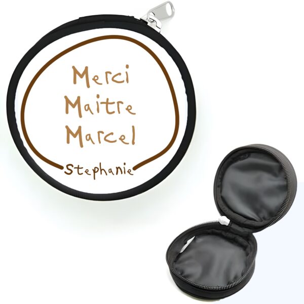 Objet personnalisable de merci pour maître : porte-monnaie rond