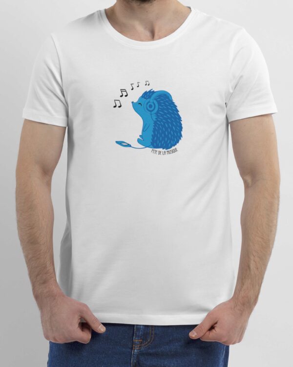 T-Shirt hérisson qui écoute de la musique