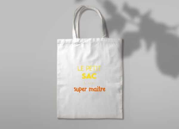 Objet personnalisé de merci de maître : un sac en toile utile et touchant