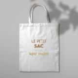 Objet personnalisé de merci maître : Sac en toile marron "le petit sac d'un super maître"