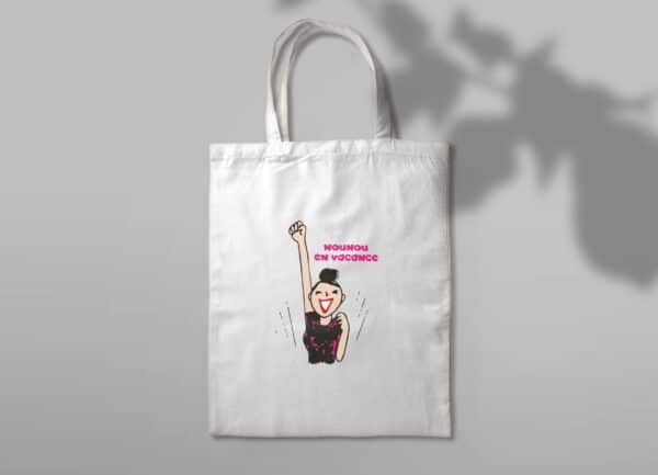 Cadeau personnalisé de merci nounou : Tote bag "nounou en vacances"