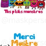 Idée cadeau merci maître : Sac en toile maître de petits monstres – Image 2