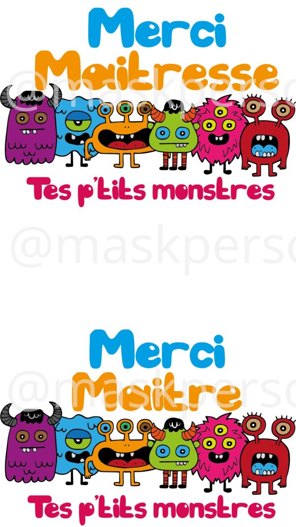 Merci maître : Tasse "tes petits monstres" – Image 2