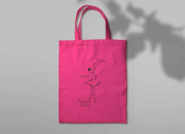 Idée cadeau pour merci maître : sac en toile professeur de danse rose