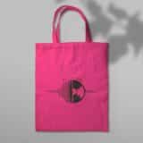 Sac en toile rose disque et son fête de la musique