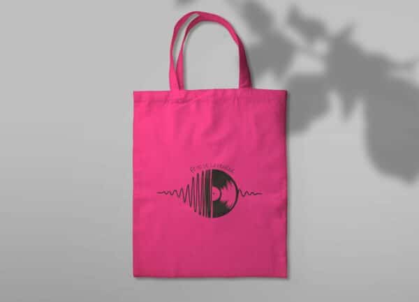 Sac en toile rose disque et son fête de la musique