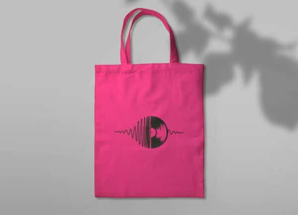Sac en toile rose disque et son