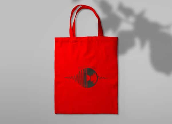 Sac en toile rouge disque et son fête de la musique
