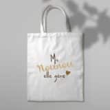 Objet personnalisable pour merci nounou : tote bag ma nounou elle gère
