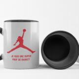 Tasse bicolore noir super prof de basket
