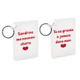 Objet personnalisable merci nounou : Porte clé "nounou tu es gravé dans mon coeur"