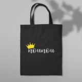 Objet personnalisable merci pour nounou : tote bag noir "nounou"