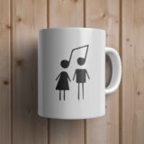 tasse personnages représentés par une note de musique
