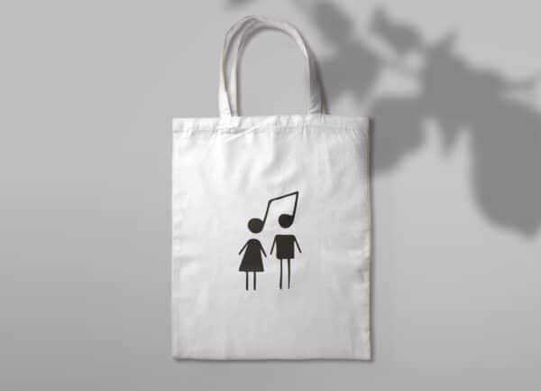 Sac en polyester note et personnages