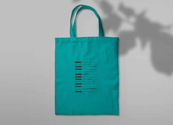 Sac en toile turquoise bonne fête de la musique
