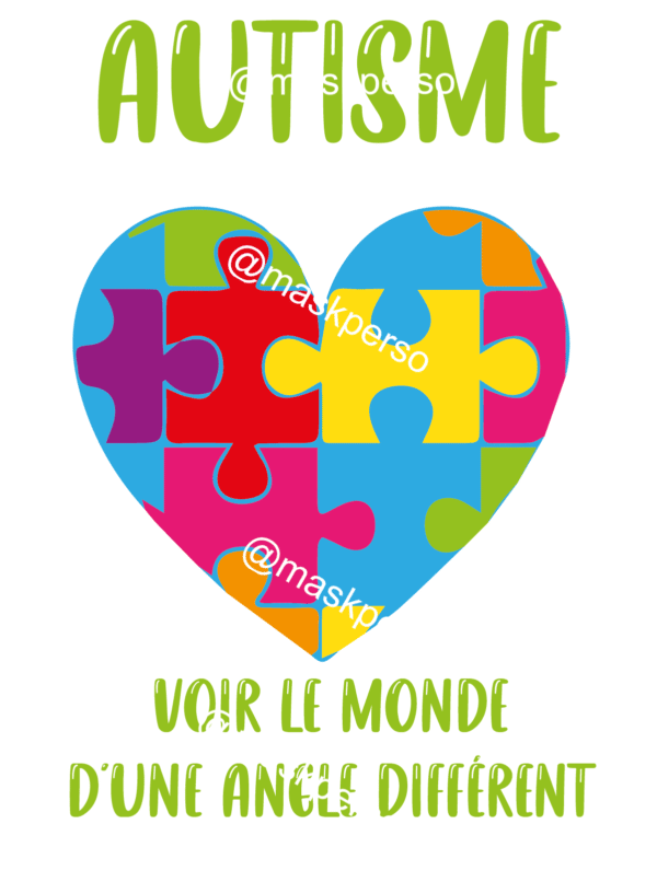Idée de cadeau pour TSA : T-Shirt blanc "autisme voir le monde différemment" – Image 2