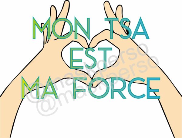 Cadeau de soutien TSA : T-Shirt blanc "mon TSA est ma force" – Image 2