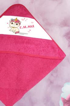 cape de bain personnalisée rose dragon