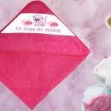 cape de bain personnalisée rose chat