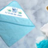 cape de bain personnalisée chat