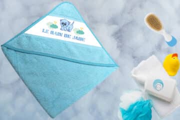 cape de bain personnalisée chat