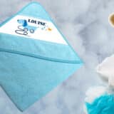 cape de bain personnalisée chien