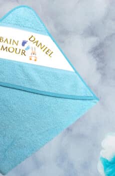 cape de bain personnalisée amour