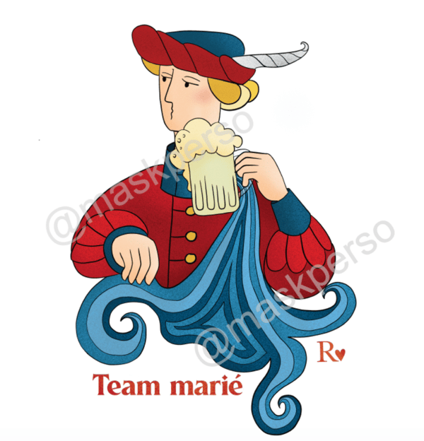 T-shirt team marié roi de coeur – Image 2