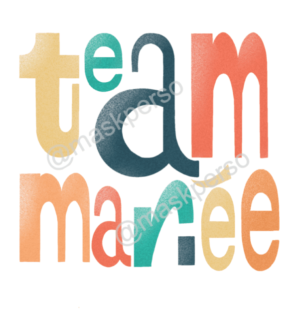 Badge team mariée- lettre en couleurs – Image 2