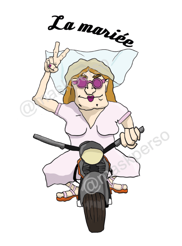 Sous-verres humour moto- la mariée – Image 2