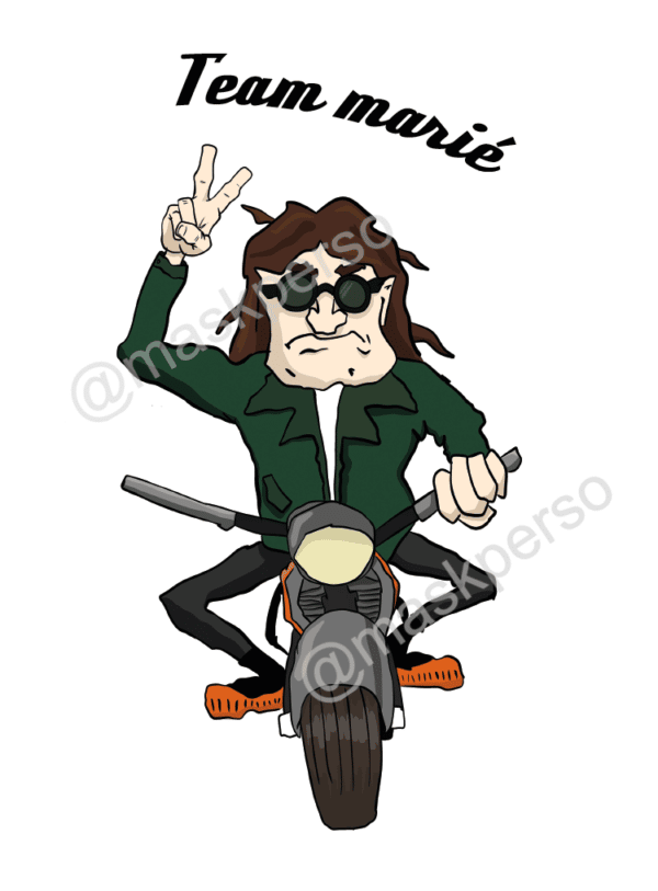 Badge team marié moto caricature – Image 2