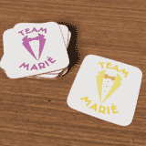 Sous verres en bois personnalisé : costume